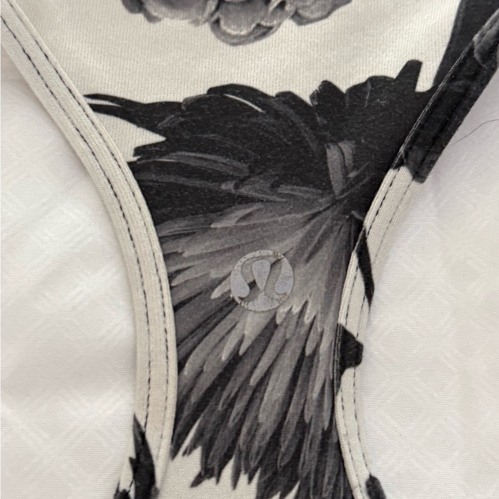 Lululemon Athletica Black and White Floral Tank Top - Picture 4 of 6